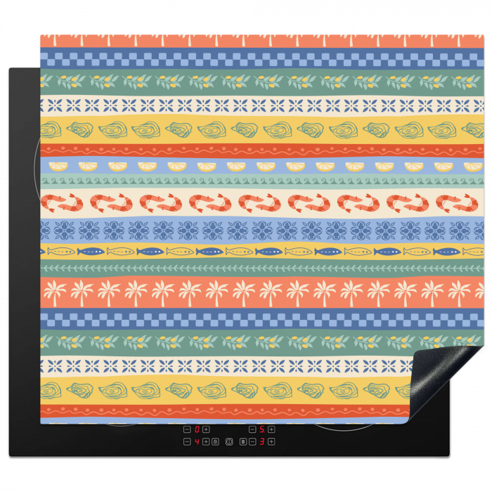 Italiaans - Zee - Sfeer - Oester - Garnaal - Multi Inductie beschermer vinyl 3mm middel 274 -3d