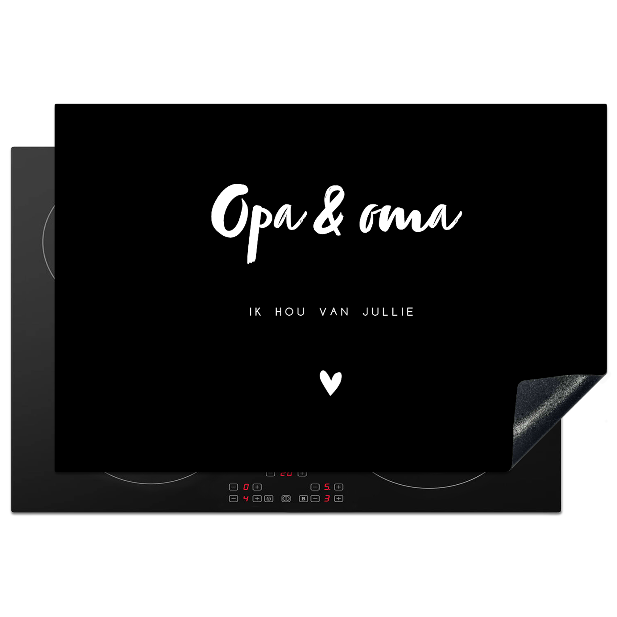 Inductiebeschermer - Opa en Oma met tekst