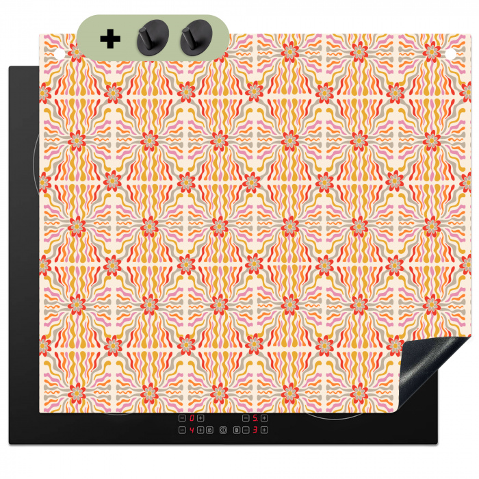 Patroon - Retro - Kleur Inductie beschemer met haakjes middel 780 -3d