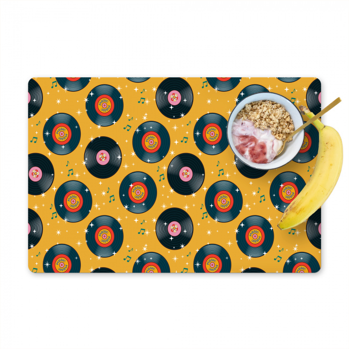 Retro - Disco - Muziek - 70s - Multi Placemat vinyl groot 368 -zzzproduct_Kitchenyeah-website
