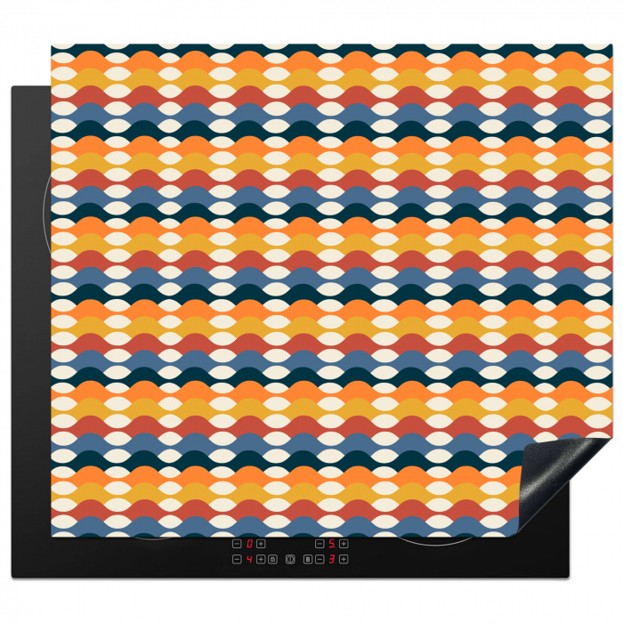 Retro - Disco - Golven - Multi Inductie beschermer vinyl 3mm middel 274 -3d