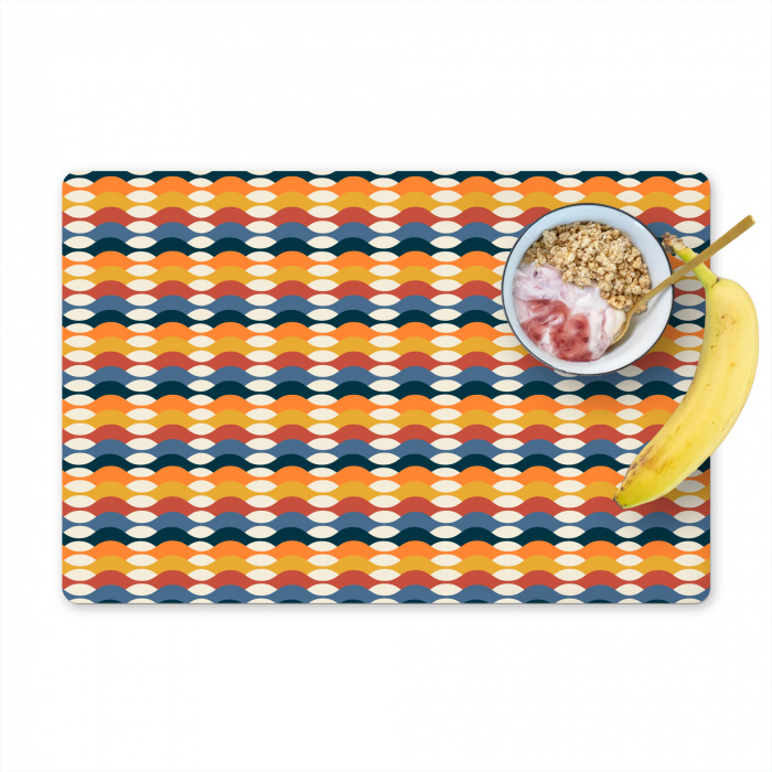 Retro - Disco - Golven - Multi Placemat vinyl groot 368 -zzzproduct_Kitchenyeah-website