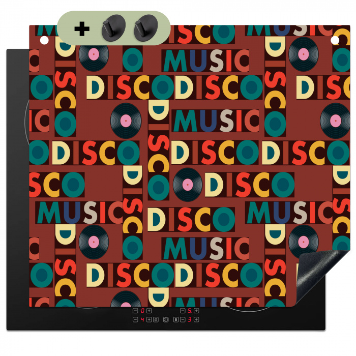 Bruin - Retro - Disco - Patroon Inductie beschemer met haakjes middel 780 -3d