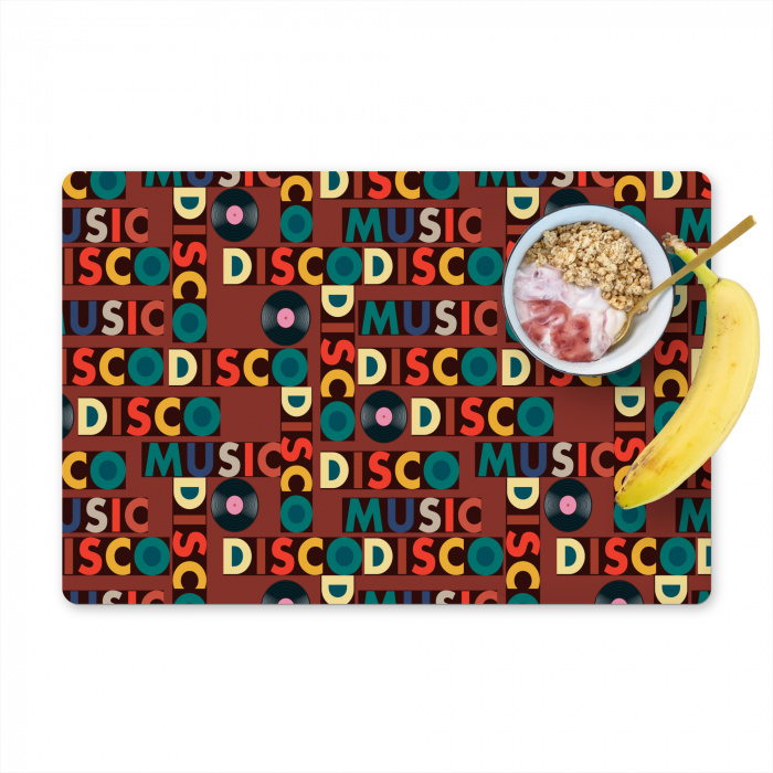 Retro - Disco - Muziek - 70s - Multi Placemat vinyl groot 368 -zzzproduct_Kitchenyeah-website