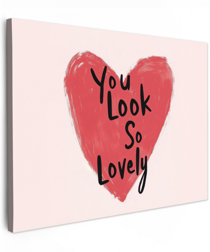 Hart - Rood - Valentijn canvas 2cm xxl -z3d