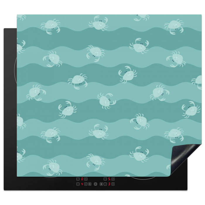 Zee - Dieren - Blauwe krab - Blauw Inductie beschermer vinyl 3mm middel 274 -3d
