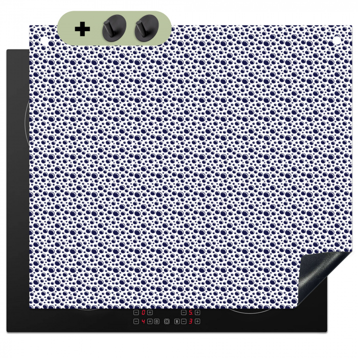 Oceaan - Bubbel - Blauw - Wit Inductie beschemer met haakjes middel 780 -3d