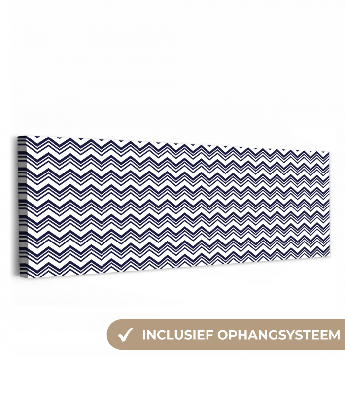 Oceaan - Golven - Blauw - Wit canvas 2cm klein 828 -3d