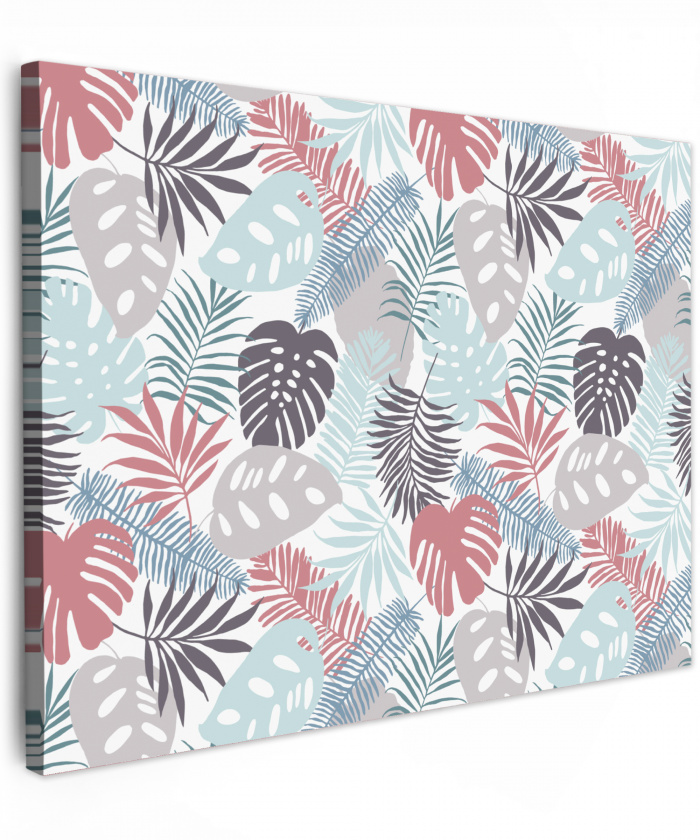 Inductie beschermer - Bladeren - Pastel - Jungle - Afdekplaat voor kookplaat canvas 2cm middel -z3d