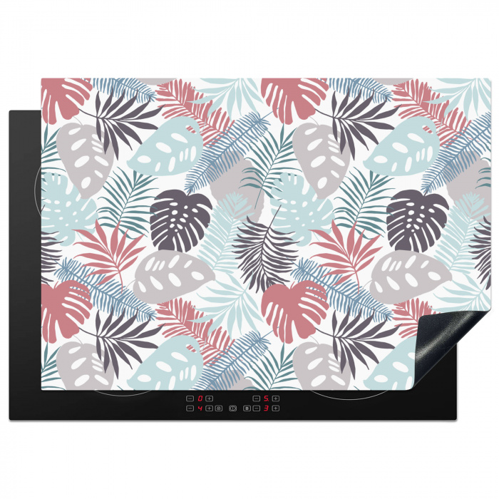 Inductie beschermer - Bladeren - Pastel - Jungle - Afdekplaat voor kookplaat Inductie beschermer vinyl 3mm middel -3d