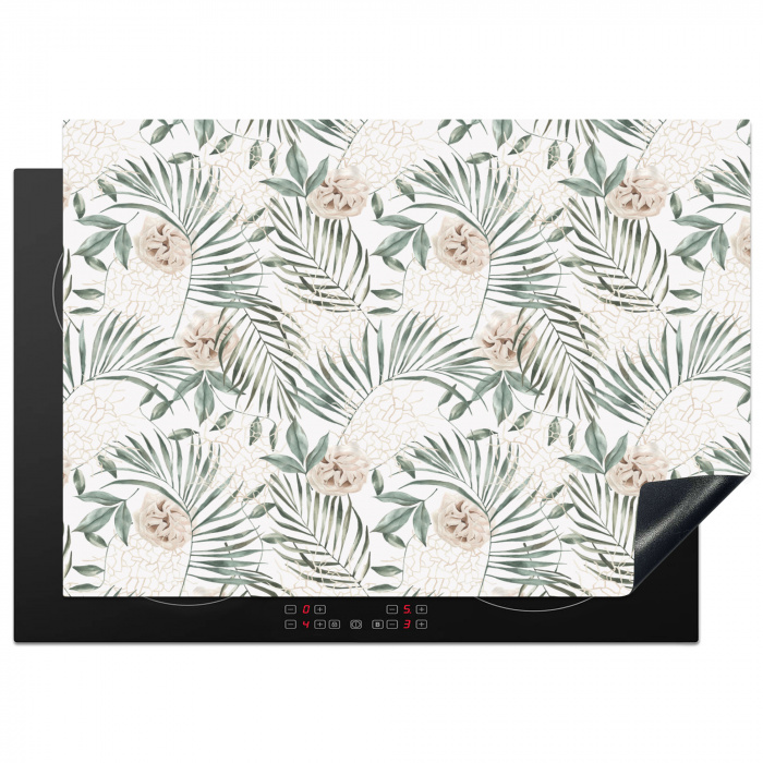 Boho - Jungle - Bloemen - Bladeren Inductie beschermer vinyl 3mm middel -3d