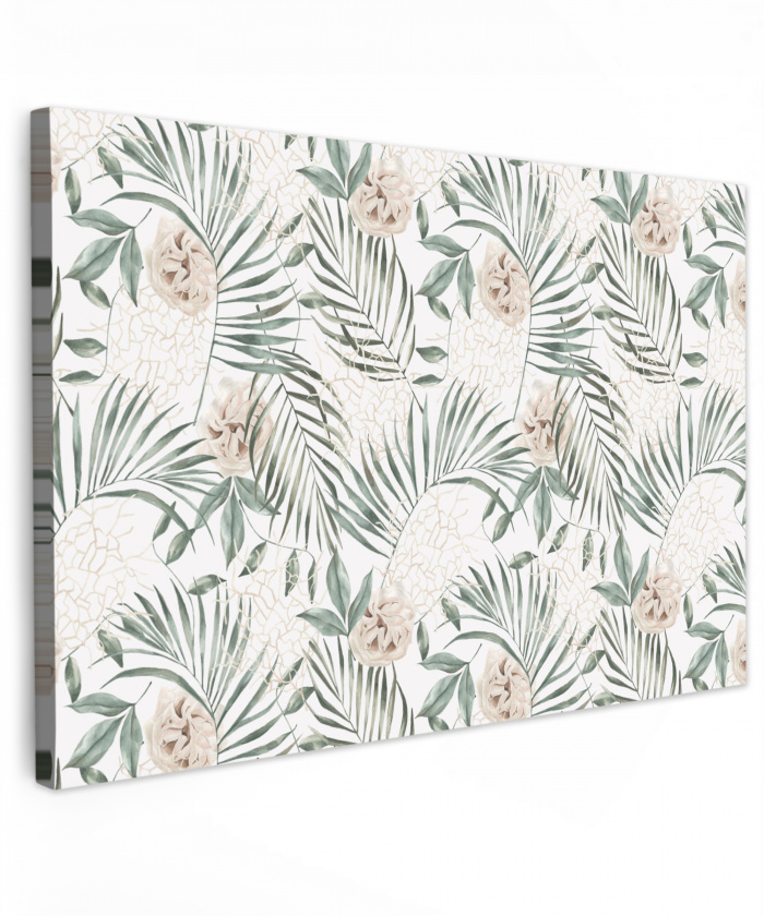 Bohemian - Bladeren - Bloemen - Tropisch canvas 2cm klein -z3d