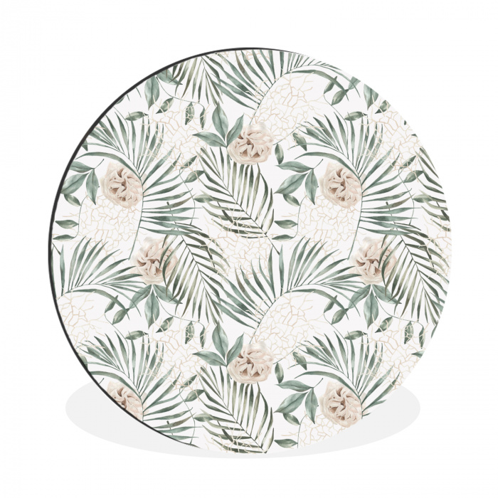 Monstera - Palmblad - Jungle - Tropisch Wandcirkel aluminium middel -3d