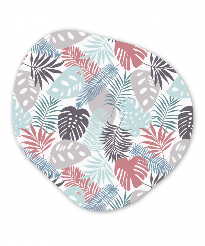 Bladeren - Jungle - Pastel - Tropisch Wandcirkel Organisch Aluminium middel -3d