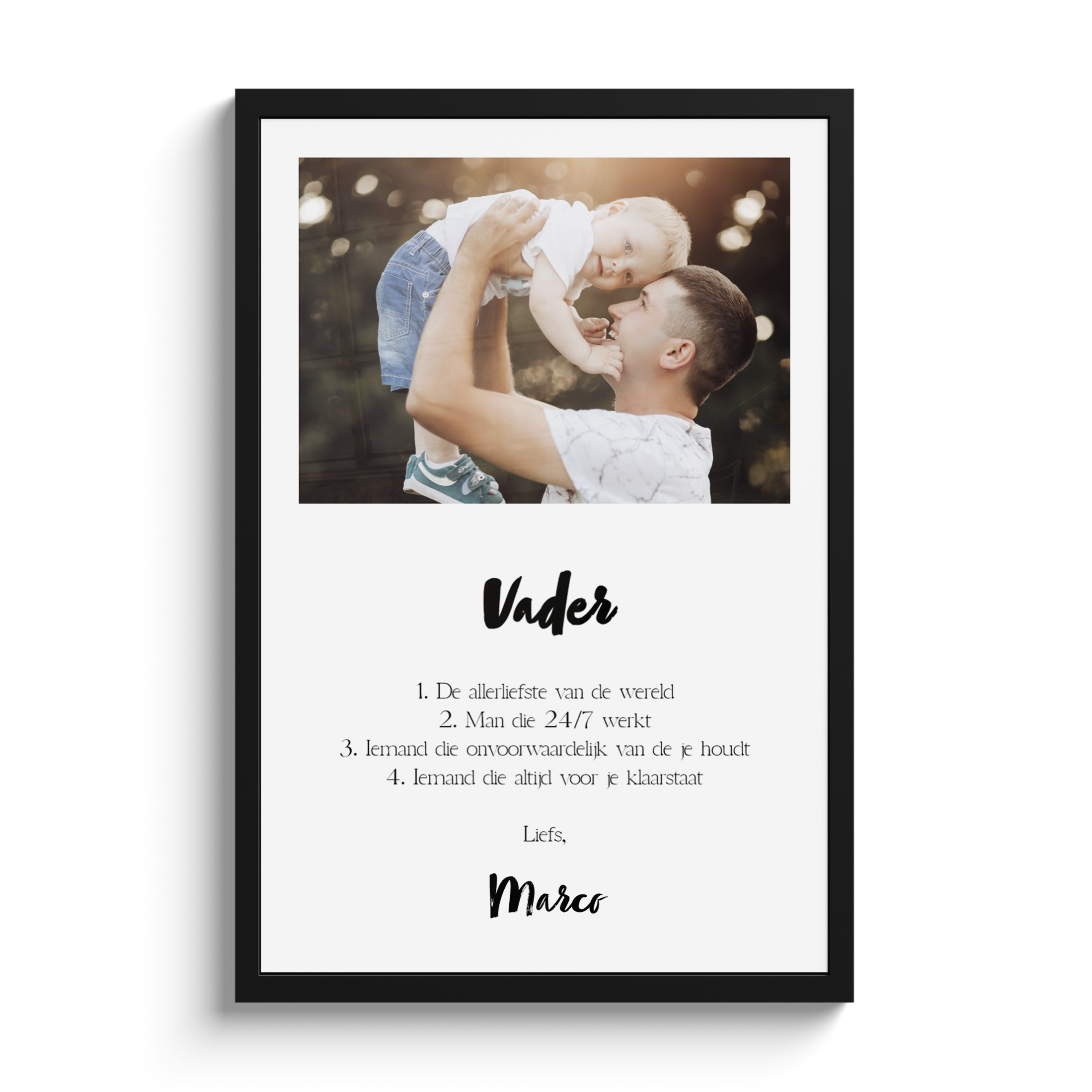 Poster met lijst - Betekenis papa