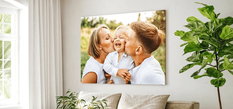 Canvas in woonkamer