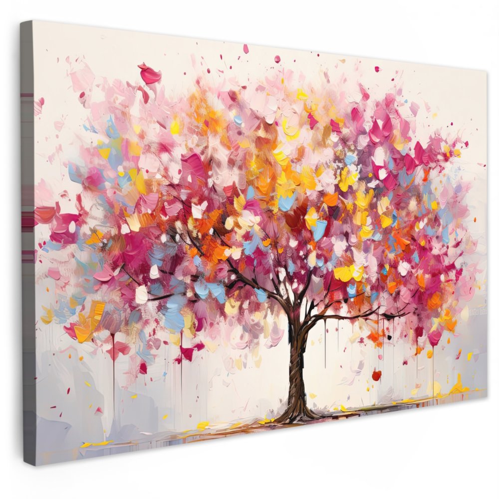 Canvas schilderij canvas-aquarel-boom-kunst-abstract