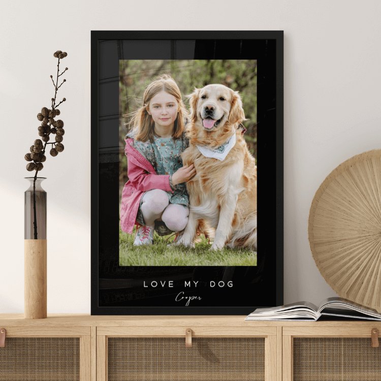 Foto in lijst hond
