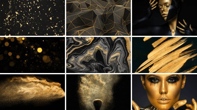 overzicht van black & gold collectiebeelden