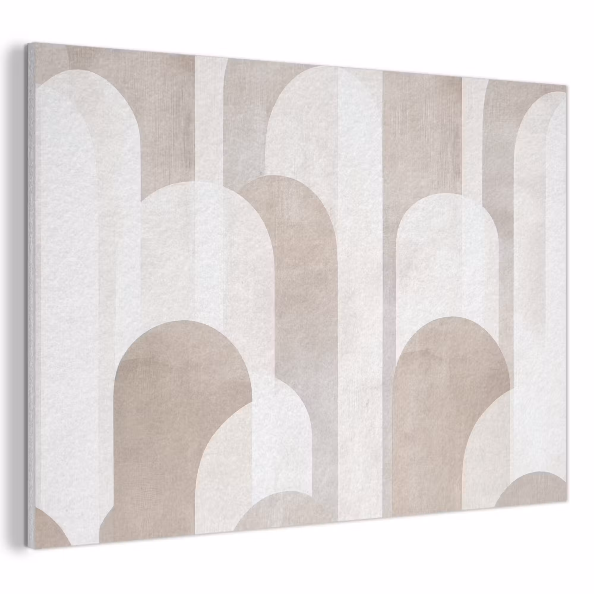 Akoestisch schilderij - Abstracte bogen - Modern - Beige