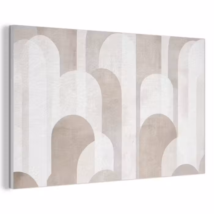 Akoestisch schilderij - Abstracte bogen - Modern - Beige