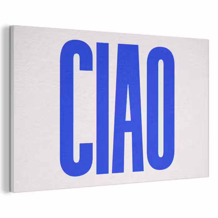 Akoestisch schilderij - Ciao - Hoofdletters - Blauw - Minimalistisch
