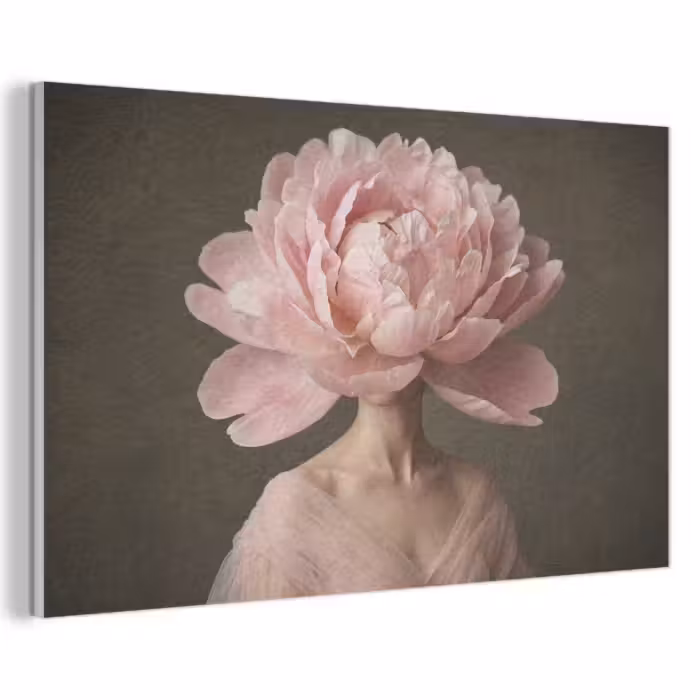 Akoestisch schilderij - Gezicht - Roos - Roze