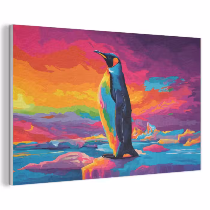 Akoestisch schilderij - Ijsschots - Pinguïn - Abstract - Lucht
