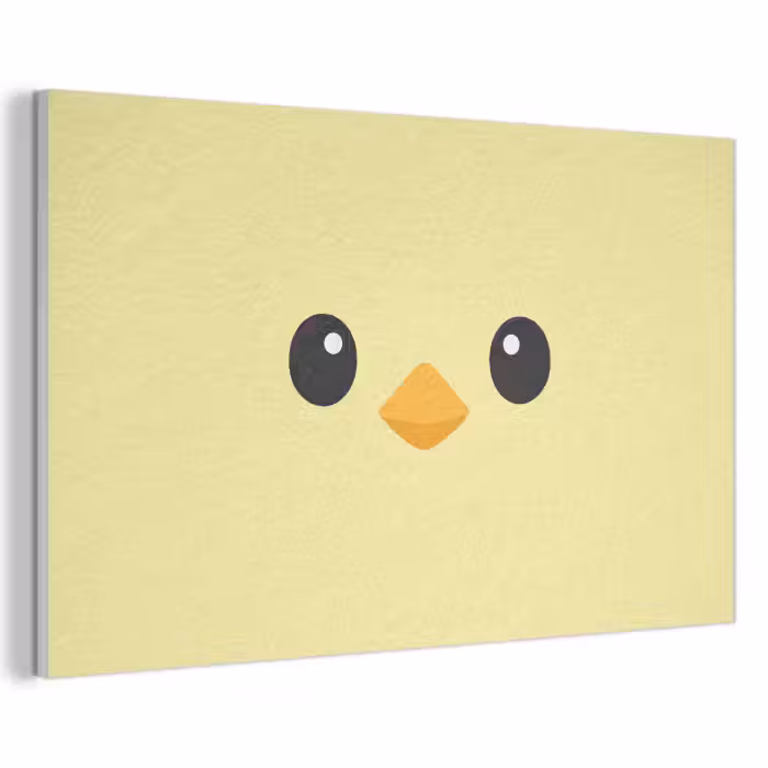 Akoestisch schilderij - Kuiken - Vrolijk - Geel - Minimalistisch