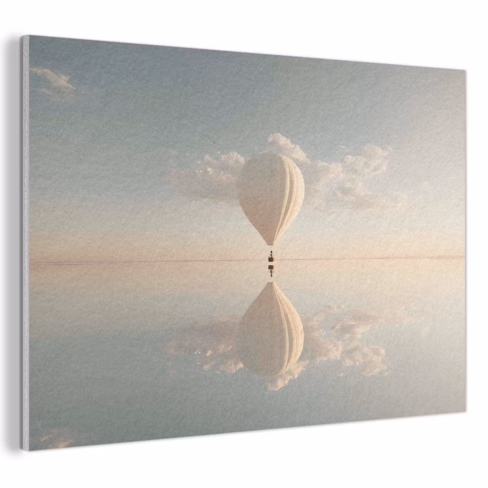 Akoestisch schilderij - Luchtballon - Wolken - Water - Blauw