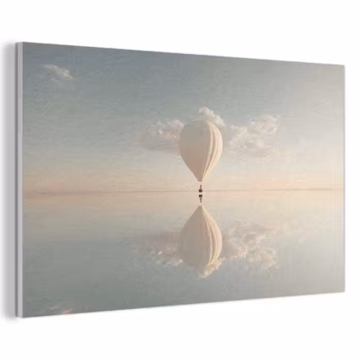 Akoestisch schilderij - Luchtballon - Wolken - Water - Blauw