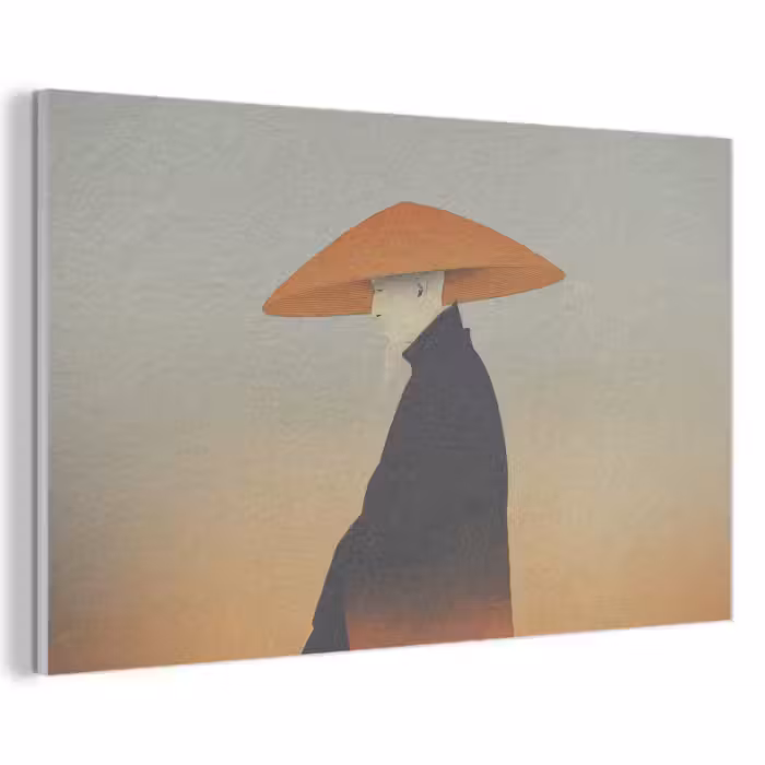Akoestisch schilderij - Minimalistisch - Silhouet - Oranje