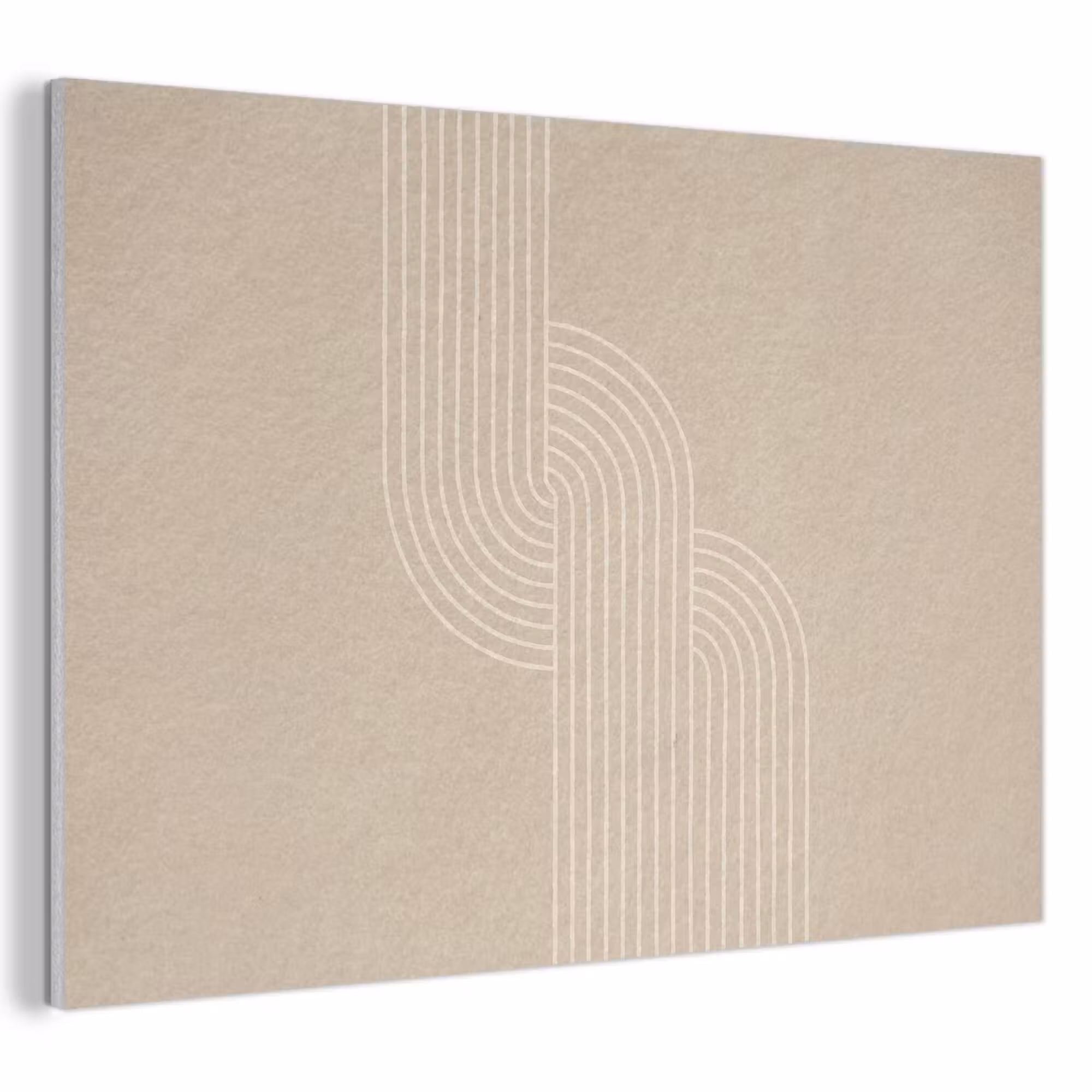 Akoestisch schilderij - Parallelle lijnen - Lichte textuur - Beige