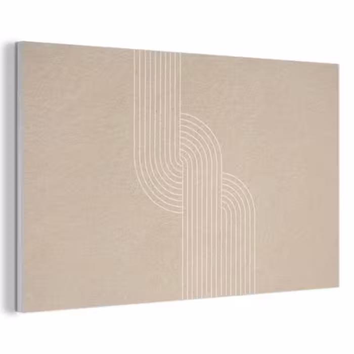 Akoestisch schilderij - Parallelle lijnen - Lichte textuur - Beige