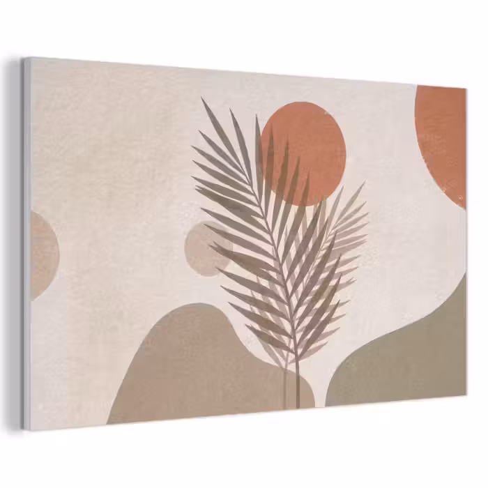 Akoestisch schilderij - Planten - Bladeren - Abstract - Modern - Beige