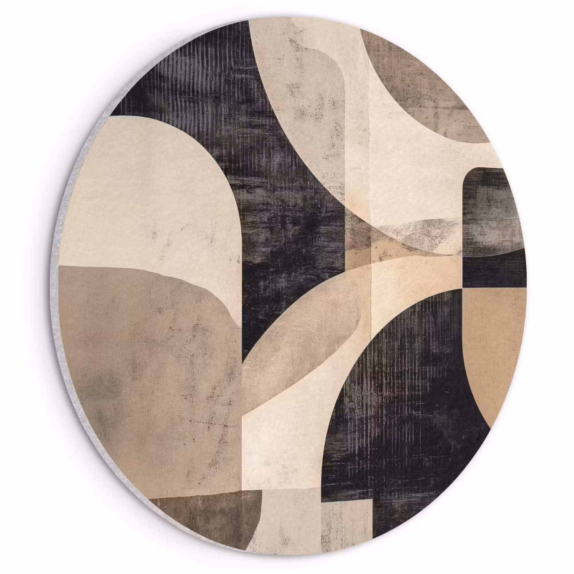 Akoestisch schilderij rond - Abstract - Vormen - Modern - Beige