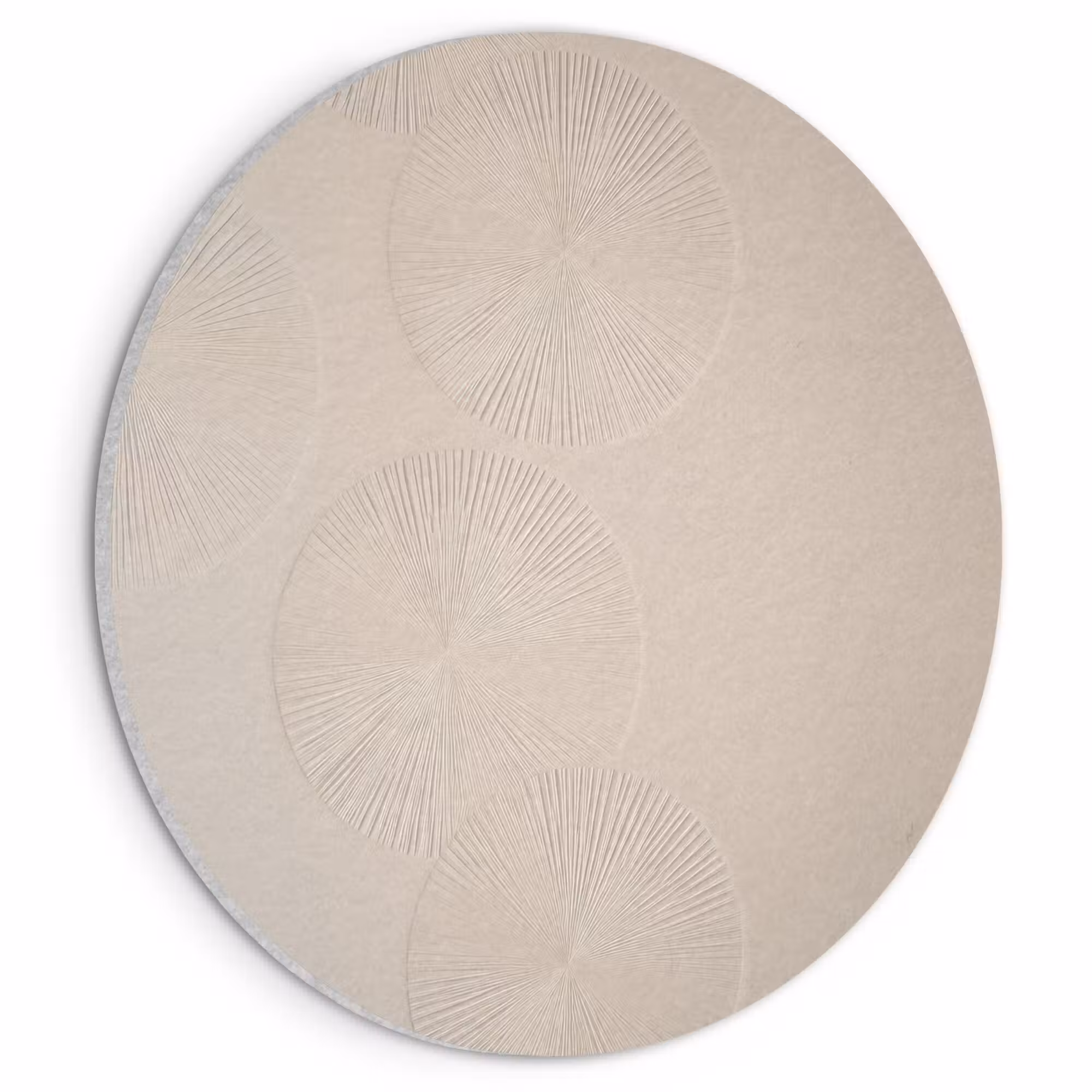Akoestisch schilderij rond - Japandi - Beige - Modern