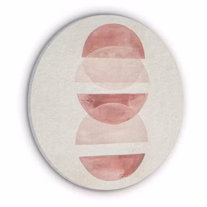 Akoestisch schilderij rond - Minimalistisch - Cirkels - Roze