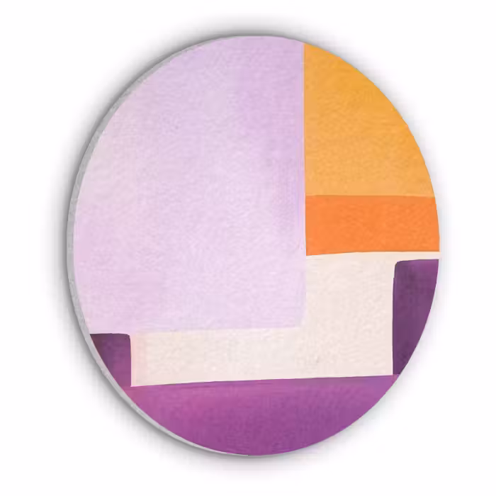 Akoestisch schilderij rond - Vlakken - Abstract - Rechthoekig - Oranje