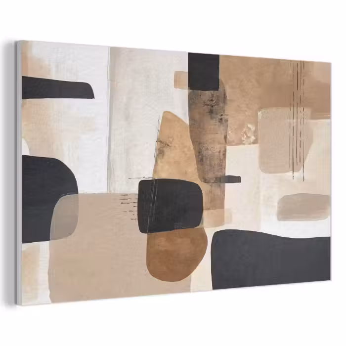 Akoestisch schilderij - Vlakken - Abstract - Zwart - Strepen