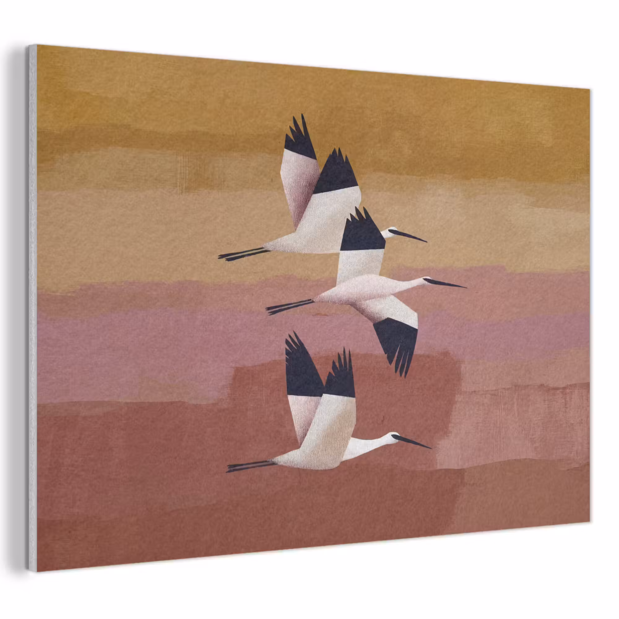 Akoestisch schilderij - Vogels - Snavel - Abstract