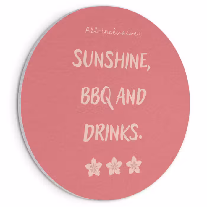 Akoestisch schilderij - BBQ - Quote - Roze - Zomer
