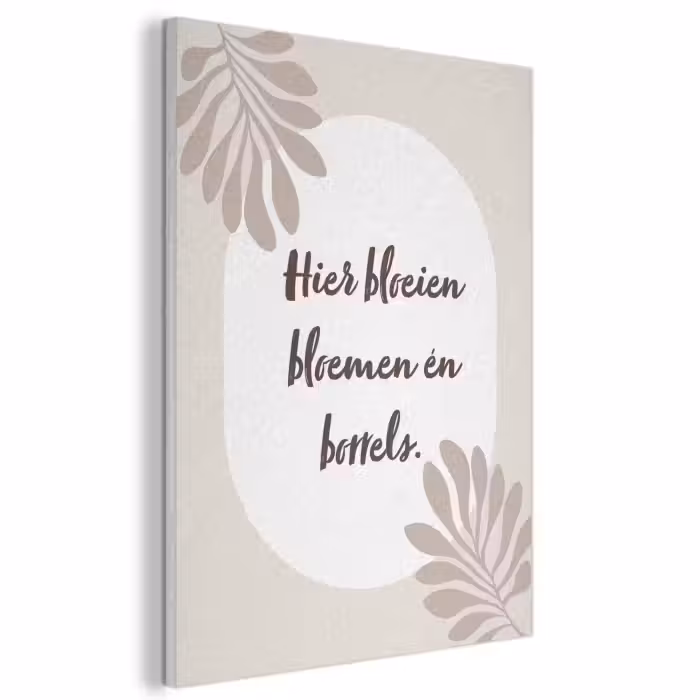 Akoestisch schilderij - Bloemen - Quote - Zomer - Beige