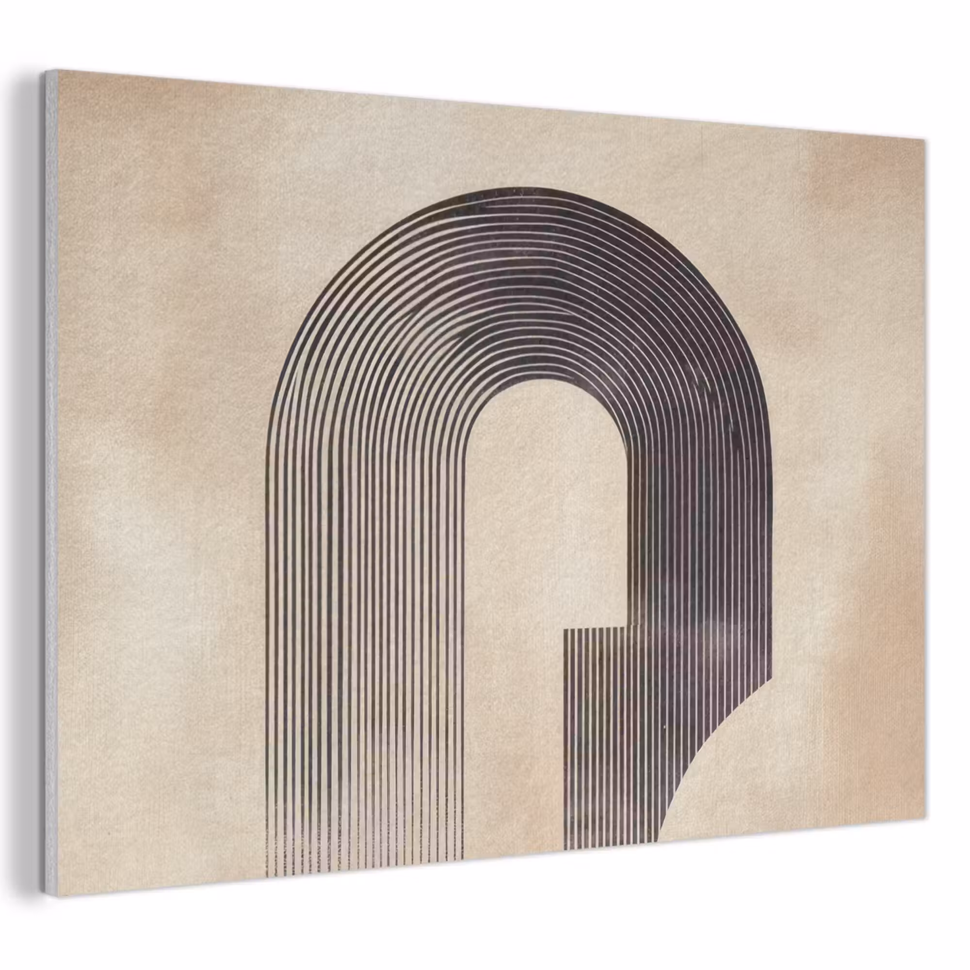 Akoestisch schilderij - Boog -  Strepen - Minimalistisch - Zwart