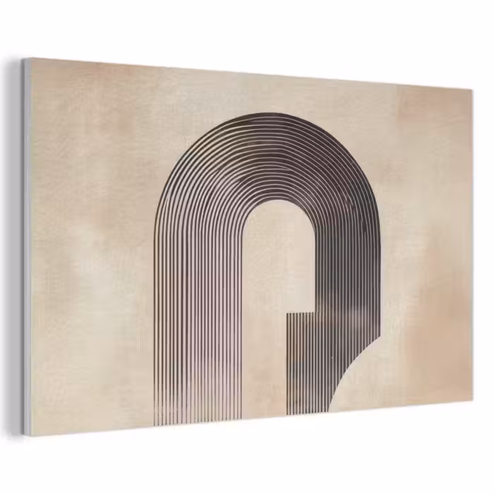 Akoestisch schilderij - Boog - Strepen - Minimalistisch - Zwart
