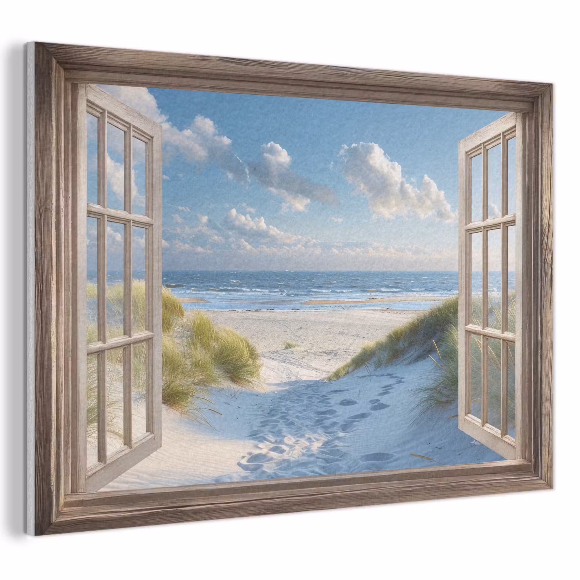Akoestisch schilderij - Doorkijk - Strand - Raam - Duinen - Zee