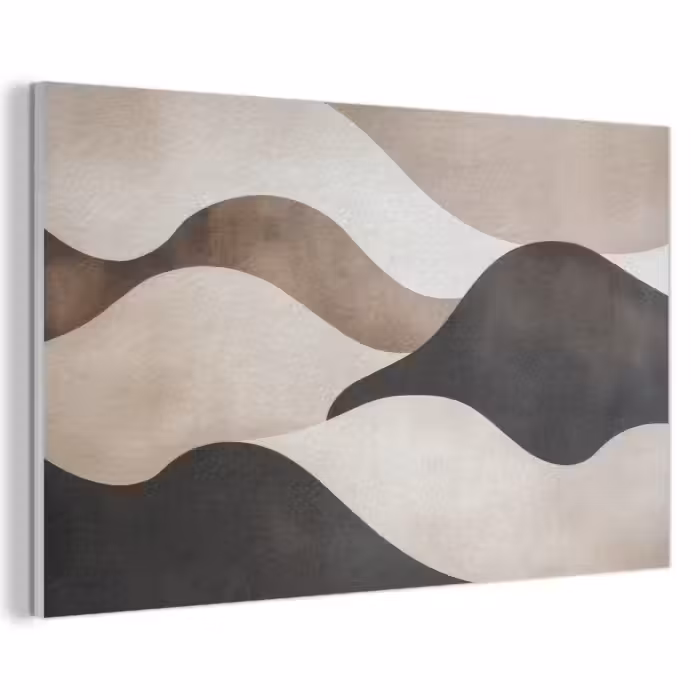 Akoestisch schilderij - Golven - Abstract - Beige