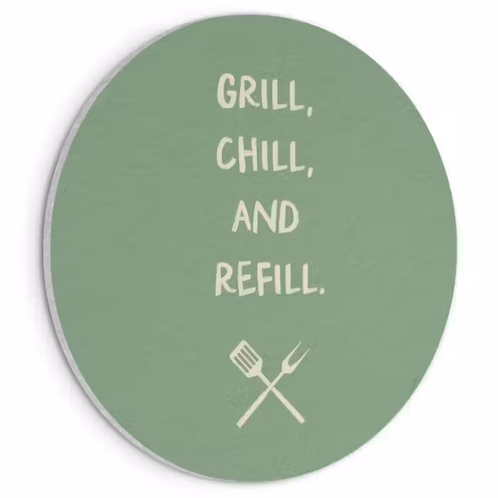 Akoestisch schilderij - Grill - Groen - Zomer - Quote