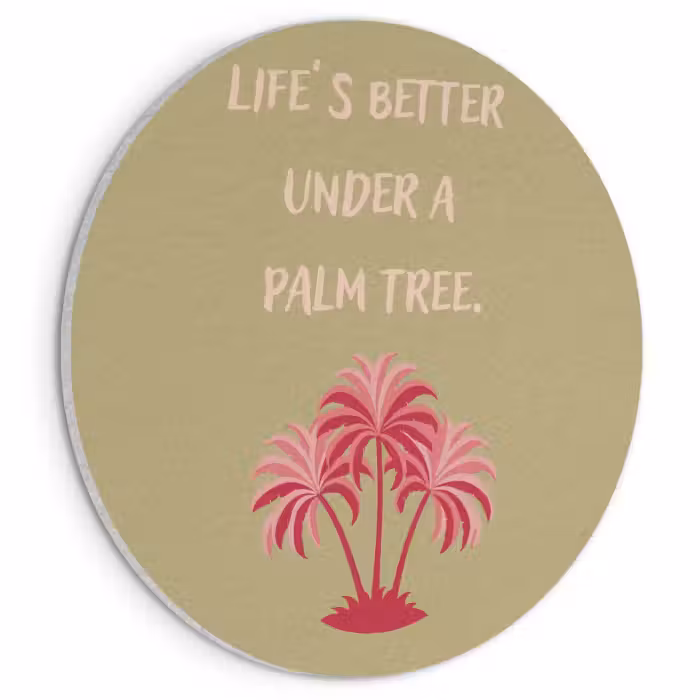 Akoestisch schilderij - Groen - Zomer - Quote - Palmboom