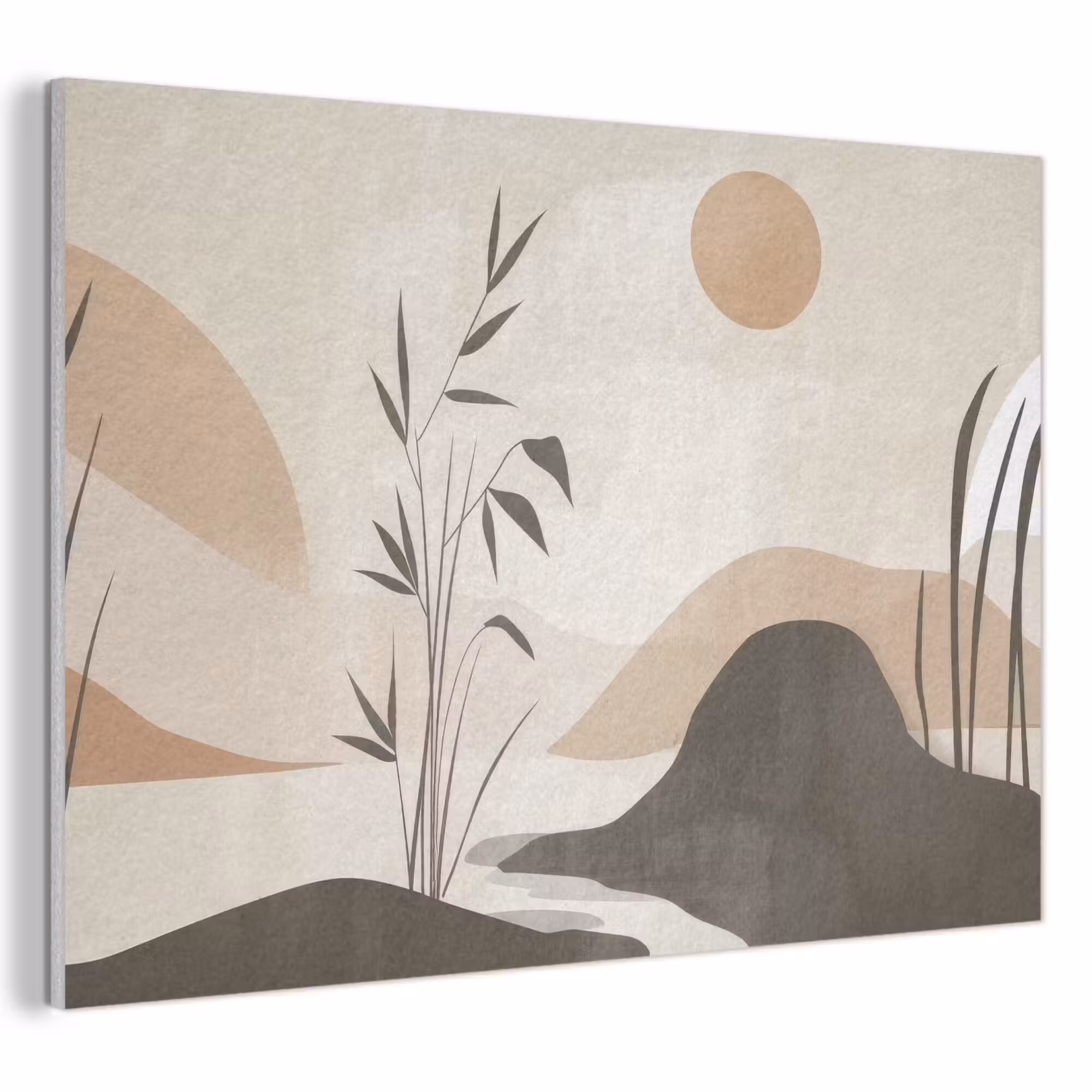 Akoestisch schilderij - Japandi - Landschap - Beige